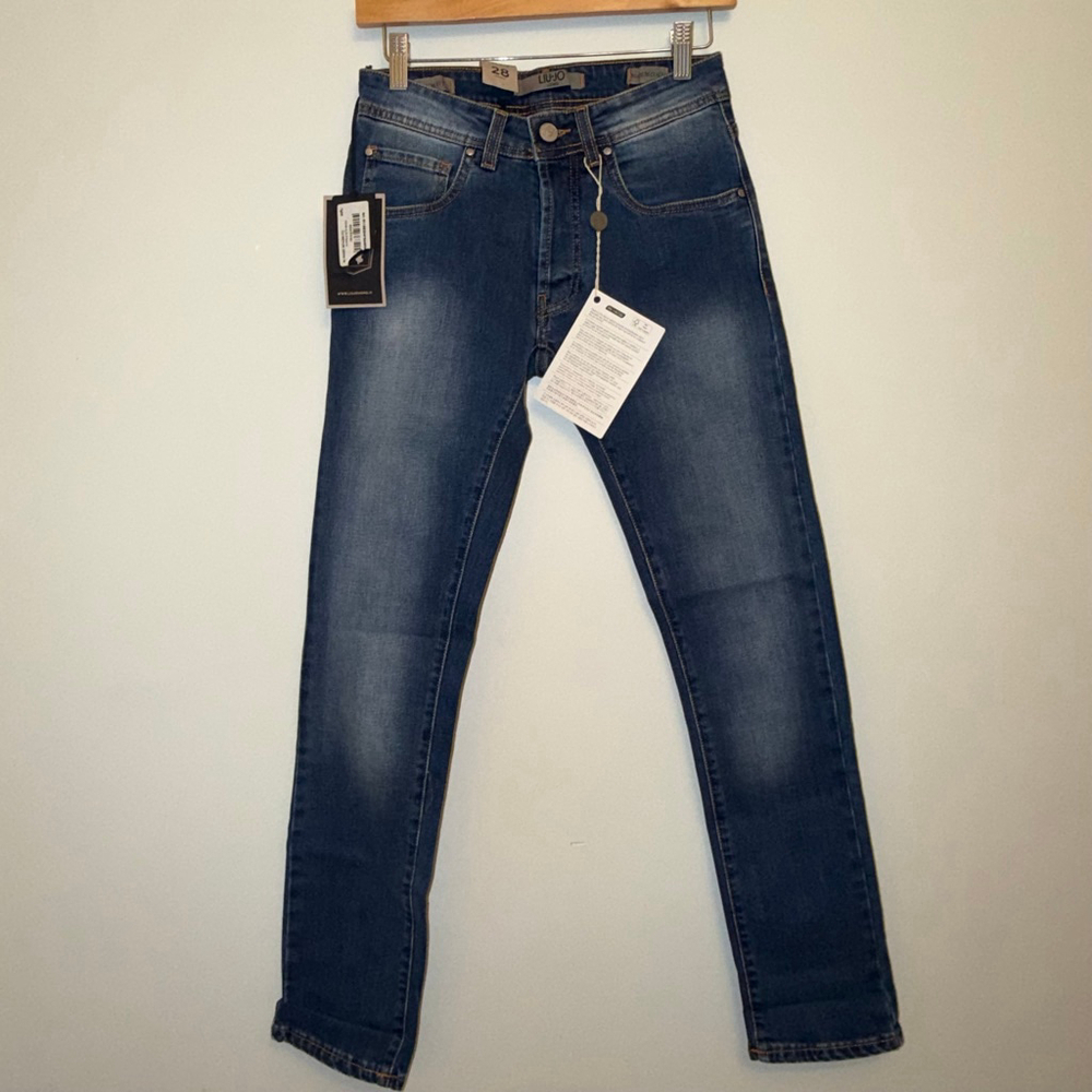 Liu Jo Uomo Slim Fit Jeans Size 28 NWT Blue Denim Italy Made Luxury Streetwear